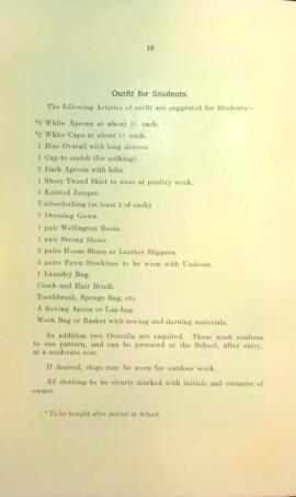North of Scotland College of Agriculture Prospectus of Craibstone School of Rural Domestic Economy 1936 [Page Sixteen]
