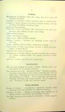 North of Scotland College of Agriculture Prospectus of Craibstone School of Rural Domestic Economy 1936 [Page Nine]