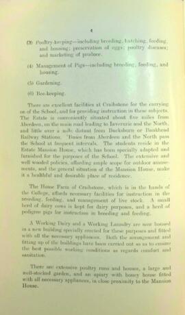 North of Scotland College of Agriculture Prospectus of Craibstone School of Rural Domestic Economy 1936 [Page Four]