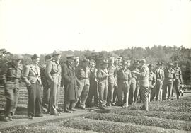 Dominion troops visiting plots on Woodlands Field, Craibstone May 1945